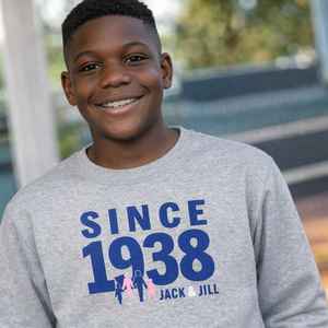 Sudadera de Cuello Redondo Jack and Jill Gris Desde 1938, Sudadera con Estampado Gráfico para Hombre y Mujer, Ropa Casual, Sudadera de Manga Larga - Product Image 5