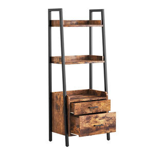 Étagère à 2 niveaux en panneaux de bois de style médiéval avec tiroir pour la maison, les villas, le salon, les chambres à coucher, et comme meuble de rangement - Product Image 1