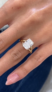 3Ct Radiant Hidden Halo Lab Grown Engagement Solitaire Diamond <b>Ring</b> For Women Split Shank <b>Ring</b> <b>14K</b> <b>Gold</b> <b>Ring</b> Annive - Product Image 5