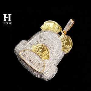 Collar con Colgante de Bolsa/Mochila de Dinero Estilo Hip Hop de Lujo, Oro 14K/18K, Diamante Cultivado en Laboratorio/Natural, Proveedor de Joyería al por Mayor - Product Image 3