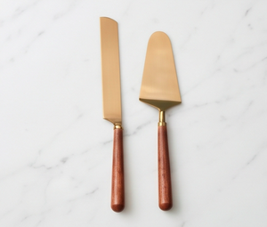 Servidor de pasteles con mango de madera, utensilio elegante para cortar pasteles, perfecto para servir postres diarios, hornear, uso doméstico y regalar - Product Image 1