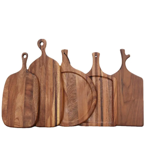 Plats de service, planches à découper et blocs de découpe rectangulaires en bois d'acacia avec poignée pour la cuisine et la maison, pour le fromage, les fruits et la viande - Product Image 6