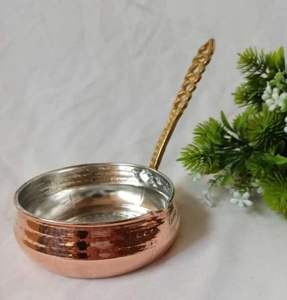 Sartén de Cobre de Primera Calidad con Mango de Latón, Sartén Tradicional Martillada para Cocinar y Utensilios de Cocina Elegantes - Product Image 1