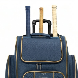 Customized Cricket Kit Bag Large Size Sports <b>Backpack</b> with <b>Wheels</b> Bat Holder and Ventilated Shoe Pocket - Product Image 2