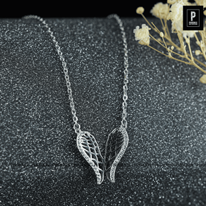 <b>Angel</b> Wing Pendant Necklace 925 Sterling Silver Diamond Look Pendant Women Elegant Jewelry Wholesale - Product Image 2