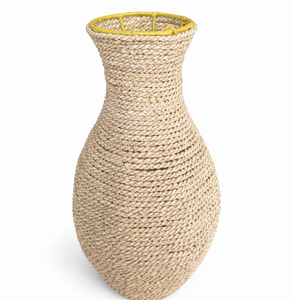 Panier décoratif en jonc de mer naturel GENIA S, tissé à la main, décoration d'intérieur rustique, porte-fleurs écologique, décoration intérieure - Product Image 1