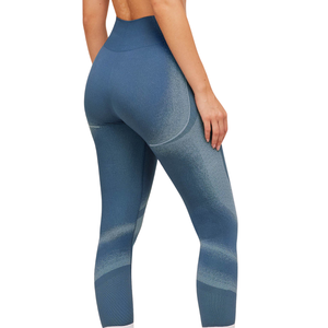 Leggings sans couture à taille haute pour femmes, dégradé bleu, pantalon de yoga compressif pour la salle de sport, l'entraînement et la performance physique - Product Image 2