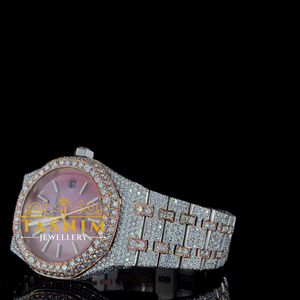 Reloj Deportivo de Edición Limitada con Movimiento ETA, Fecha Automática, Cuarzo, Acero Inoxidable Negro, con Diamantes Moissanite que Pasan la Prueba del Diamante, Personalizado - Product Image 2