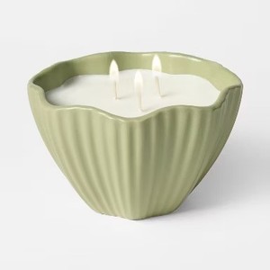 Recipiente de Cerámica Premium para Velas, Triple Mecha, Tazón Ancho, Acabado Mate Suave, Reutilizable, Decoración de Lujo para el Hogar, Larga Duración, Elegancia - Product Image 3