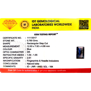 Natural Iolite (Neeli) Loose Gemstone-3.9 Carat AA Quality Cabochon IGI Certified - Product Image 4