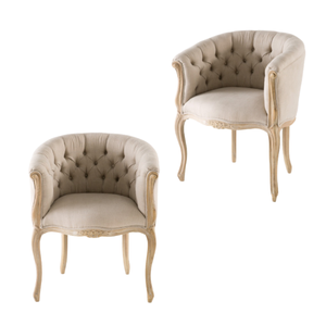European Design <b>Dining</b> Chairs Hand Carved Chairs Wood Frame Linen Fabric Tufted <b>Armchairs</b> Cafe Restaurant and <b>Dining</b> Furniture - Product Image 6