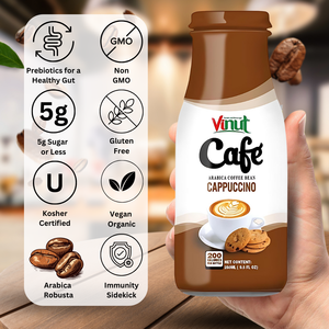 เครื่องดื่มกาแฟคาปูชิโน่280มล. 9.5 floz vinut เวียดนามปราศจากน้ำตาลราคาส่งฉลากส่วนตัวโรงงาน - Product Image 3
