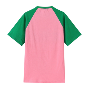 Camiseta Raglán Premium de Chenille AKA, Rosa, Verde, Azul Oscuro, Denim, Manga Corta, Informal, Ropa Griega para Mujer - Product Image 1