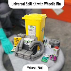Universal Spill Kit 240L Wheelie Bin Mobile Spill Response Kit Oil Chemical Absorbent Kit Supplier Industrial Safety Equipment - Product Image 2