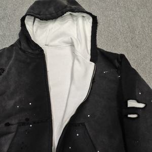 Sudaderas con Capucha para Hombre, Lavado Ácido Personalizado, Corte Regular, 100% Algodón, 500g, Alta Calidad, Ecológicas, Anti-Pilling, Estilo Urbano - Product Image 4