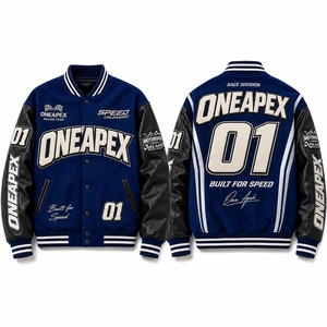 <b>Men's</b> Blue <b>Racing</b> <b>Jacket</b> Motorsport Letterman Bomber <b>Jacket</b> Embroidered Streetwear Wholesale Apparel - Product Image 1