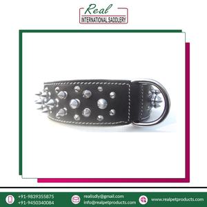 Excellent Quality Luxury Leather Adjustable <b>Dog</b> <b>Collar</b> <b>Soft</b> Comfortable Animal Pattern Rivets Decoration Pet Friendly Pet Safety - Product Image 3