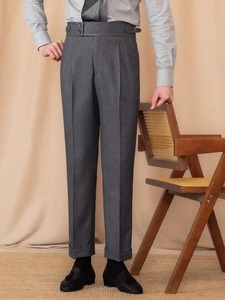 Pantalon de costume Naples plissé respirant à taille haute de 6 cm avec fermeture éclair de marque, qualité supérieure RTS/OEM pour hommes - Product Image 5