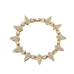 Punk Style Hip Hop Wedding Statement S925 Lab Grown Necklace Black Rhodium <b>Silver</b> Crystal Rhinestone Triangle Spike <b>Chain</b> Unisex - Product Image 4
