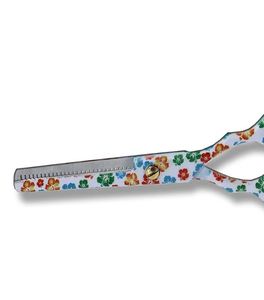 Ensemble de ciseaux de coiffure et d'éclaircissement multicolores professionnels pour salon de barbier, lames creuses affûtées, revêtement titane - Product Image 5