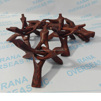 Support trépied pliable en bois écologique pour espaces de méditation, base en cristal, support pour coquillages naturels, sculpté à la main par un artisan