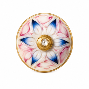 Botones de Lujo Personalizados de Latón con Esmalte Blanco Pintado a Mano, Diseño Floral de Enredadera Azul, Botón de Cerámica para Traje de Hombre, Blazer, Sherwani - Product Image 1