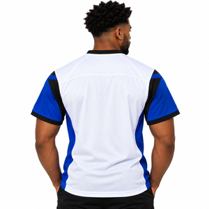 Camiseta de Fútbol Americana para Hombre Phi Beta Sigma, Blanca y Azul Rey, 100% Algodón, Número 14, Manga Corta, Escudo con Letras Griegas - Product Image 2