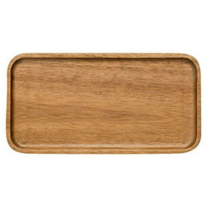 Bandeja decorativa rectangular de madera de mango natural tallada a mano para servir desayuno, comida, té y decoración del hogar. - Product Image 1