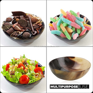 Cuenco Decorativo de Cuerno de Búfalo de 10 Pulgadas Hecho a Mano, Superficie Pulida Ecológica para Comedor Rústico y Decoración de Interiores para Fiestas - Product Image 4