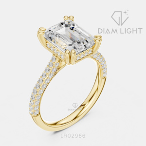 Elegante Anillo de Diamante Cultivado en Laboratorio con Corte Esmeralda de 3.71CT en Oro Blanco de 14KT, Certificado IGI, Color F+, Claridad VS+, Joyería de Compromiso y Boda - Product Image 6