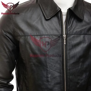 <b>Mens</b> <b>Real</b> <b>Black</b> Leather Jacket Slim Fit Shirt Collar Folding Neck Cowhide Coat Minimalist Classic Custom Vintage Winter Outer - Product Image 3