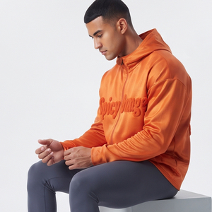 <b>100</b>% <b>Polyester</b> Chenille Embroidery Hoodie Men Oversized Zipper Training Hood Tops Men's Sportswear Trainer Hoodies Mens - Product Image 5