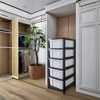 Étagère de rangement modulaire en plastique robuste et écologique à 3-5 niveaux, conception détachable pour chaussures, vêtements, garage - Style américain