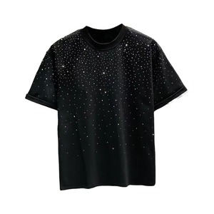 Camisetas de Manga Larga con Logotipo Frontal de Diamantes de Imitación, Diseño Nuevo, para Hombre, Moda Urbana, 100% Algodón, Venta al Por Mayor - Product Image 3