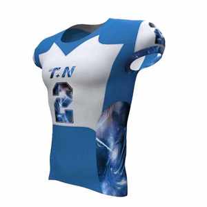 Camisetas de Fútbol Americano de Alta Calidad, 100% Poliéster, Sublimadas, Transpirables, de Secado Rápido, Personalizadas OEM, Todas las Tallas - Product Image 2