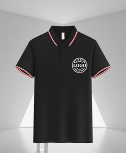 Men's Navy Blue Short Sleeve Polo Shirt 100% Cotton Breathable Oxford Fabric Casual Regular Fit Front Logo Print - Product Image 5