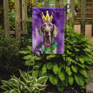 Drapeau de jardin multicolore Weimaraner King Mardi Gras Boîte aux lettres Bannière de jardin décorative pour patio Oeuvre d'art pour parterres de fleurs - Product Image 2
