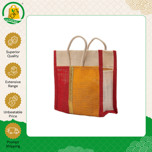 Bolsas de Compras Reutilizables Plegables de Alta Calidad, Bolsa de Yute Impermeable con Patrón Geométrico, Promocional, de Proveedor Indio - Product Image 5