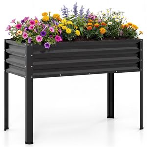 Fioriera Ergonomica in Metallo Nero da 44 Pollici con Fori di Drenaggio, Letto Rialzato da 32 Pollici per Giardino Interno ed Esterno - Product Image 3