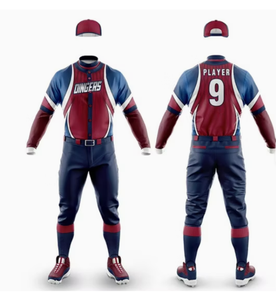 Ensemble uniforme de baseball Dingers pour hommes, maillot sublimé à manches longues, pantalon avec fermeture à boucle, tissu polyester respirant, coupe athlétique - Product Image 6