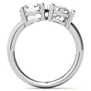 2.25TCW Pear Cut And Round Cut Moissanite Toi Et Moi Engagement <b>Ring</b> for Women in 14K Solid White Gold <b>Two</b> <b>Stone</b> Promise <b>Ring</b> - Product Image 6