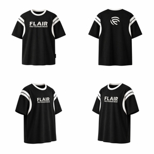 T-shirt en coton premium style streetwear avec empiècements contrastés pour hommes et femmes - Product Image 6