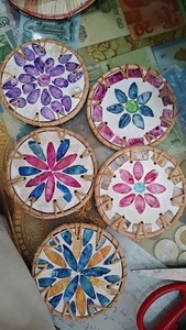 Handcrafted Round Rattan <b>Drink</b> <b>Coaster</b> Set with Storage Holder Natural Woven Heat Resistant Cup Mat Wholesale - Macy - Product Image 6