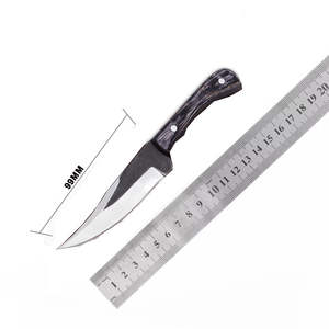 Cuchillo de Caza de Acero de Damasco Hecho a Mano de Grado Industrial HTTC STORE, Forjado a Mano, Funda de Cuero, Espiga Completa, OEM 56HRC, Borde Plano 1 - Product Image 5