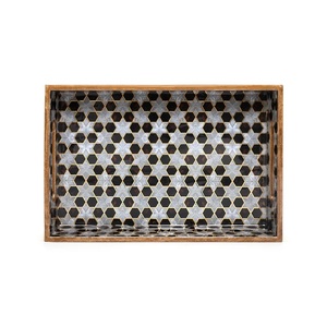Enamel Tray with Vintage Print Catering Enamel Serving Tray Decorative Kitchen Enamel Tray Enamel Tray for Outdoor Use - Product Image 2