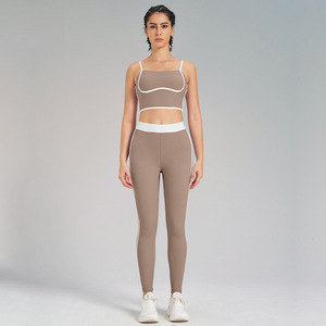 Conjunto de Ropa de Yoga para Mujer, Leggings, Pantalones de Yoga, Conjunto Deportivo al por Mayor para Fitness, Top Deportivo - Product Image 1