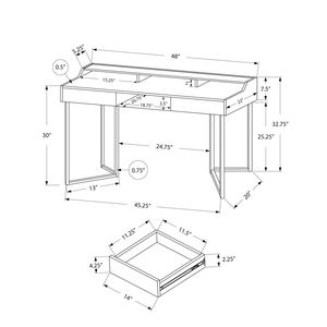 Contemporary Modern 48\"L Home Office Laptop Computer <b>Desk</b> with Storage Drawers Brown Laminate and Black Metal - Product Image 4