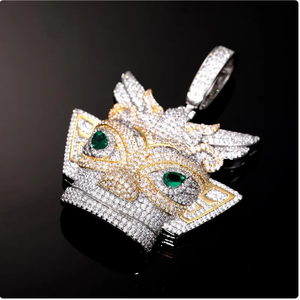 Pendentif Masque Iced Out avec Diamants Moissanite, Breloque de Bijoux Iced Out, Pendentif de Luxe en Gros - Product Image 2