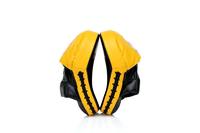 Nouvelles Palettes de Frappe Fairtex Jaune et Noir en Cuir avec Logo Personnalisé pour MMA, Muay Thai, Kickboxing, Boxe