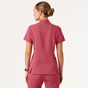 Conjuntos de Uniformes Médicos Personalizados de Manga Corta en Color Sólido, Cuello Alto, Pantalones Anchos, Jersey para Doctores y Enfermeras de Hospital - Product Image 3